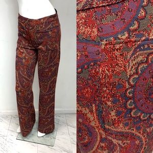 Free People Red Tapestry Flare Pants